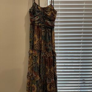 Socialite Patchwork Maxi Dress - Multicolor